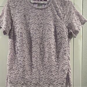 Elegant Lavender Lace Short Sleeve Top
